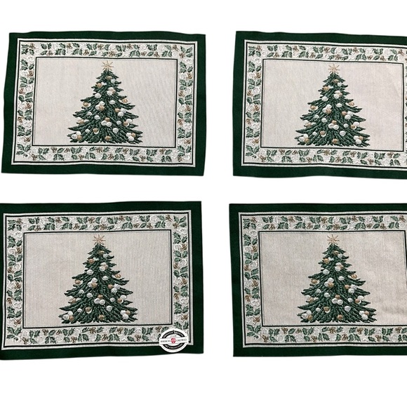 Set of 4 Christmas Tree Placemats American Greetings 18” X 13” NWT - Picture 2 of 8